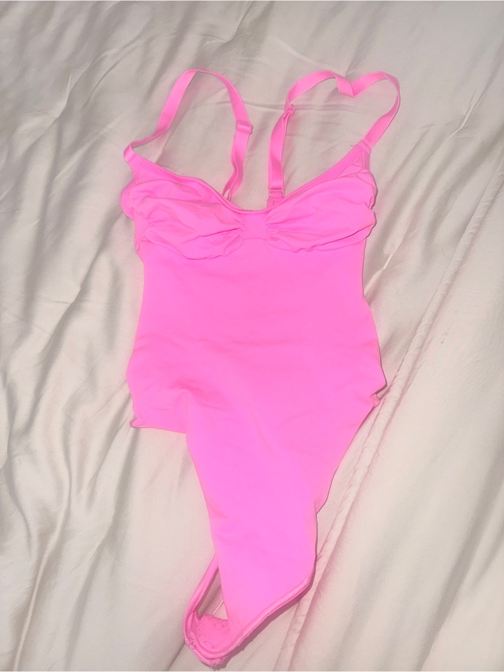 SKIMS Neon Pink One-Piece Bodysuit